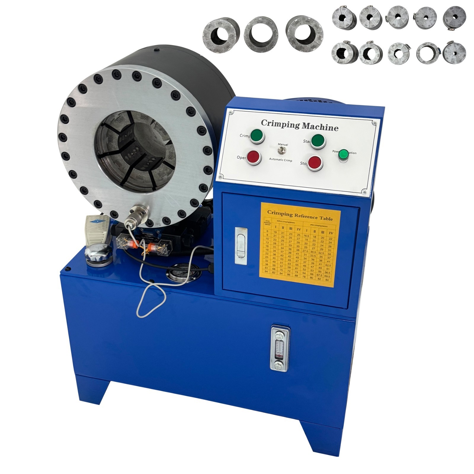 6-102mm Electric Hydraulic Hose Crimping Machine Pipe Shrinking Clamping 14 Dies