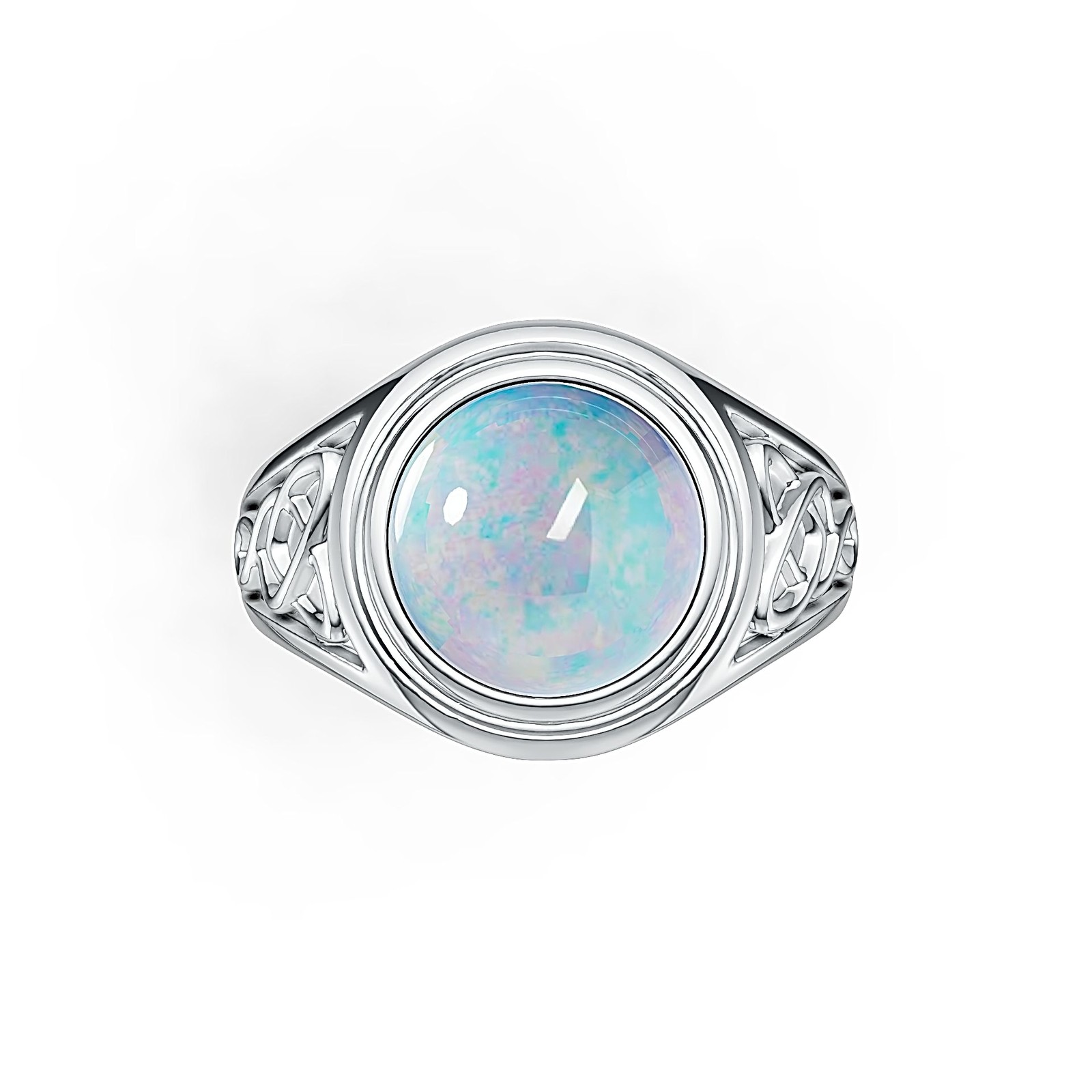 Sterling Silver Semi Mount Ring Setting Round RD 10x10mm Cabochon