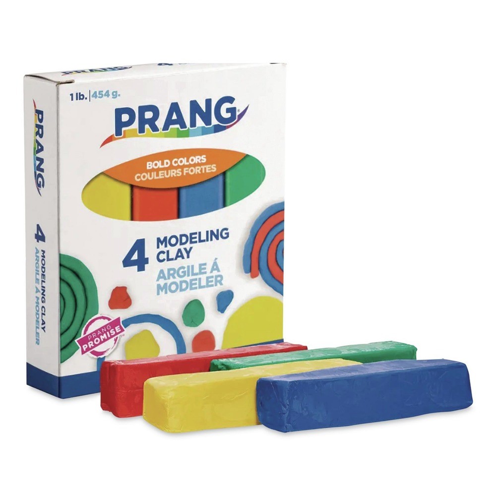 Prang 007400001 1 lbs. Modeling Clay Assortment - BL/GN/RD/YL (1/BX) New