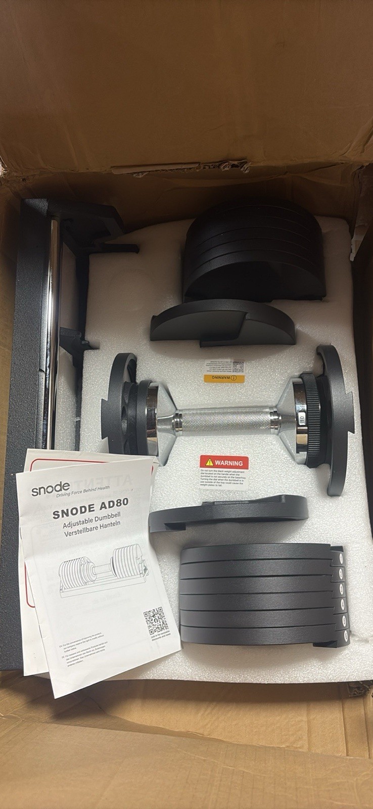 SNODE AD80 Drop Proof 80 lbs Adjustable Dumbbell Set -Adjustable