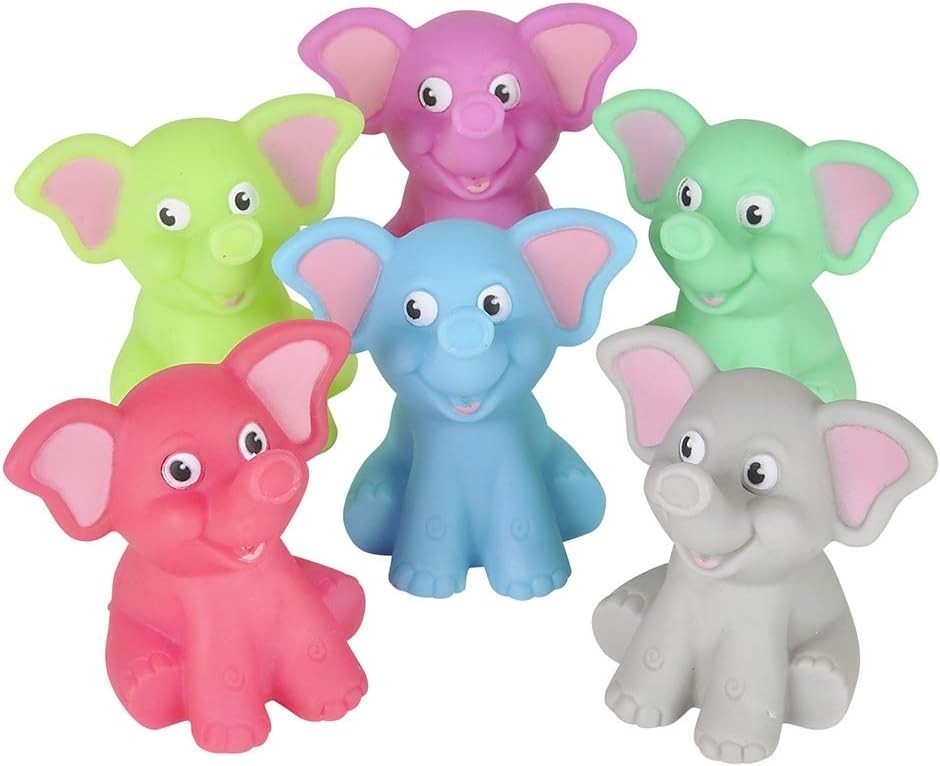 2" Rubber Water Squirting Elephant - 12 Piece Assortment