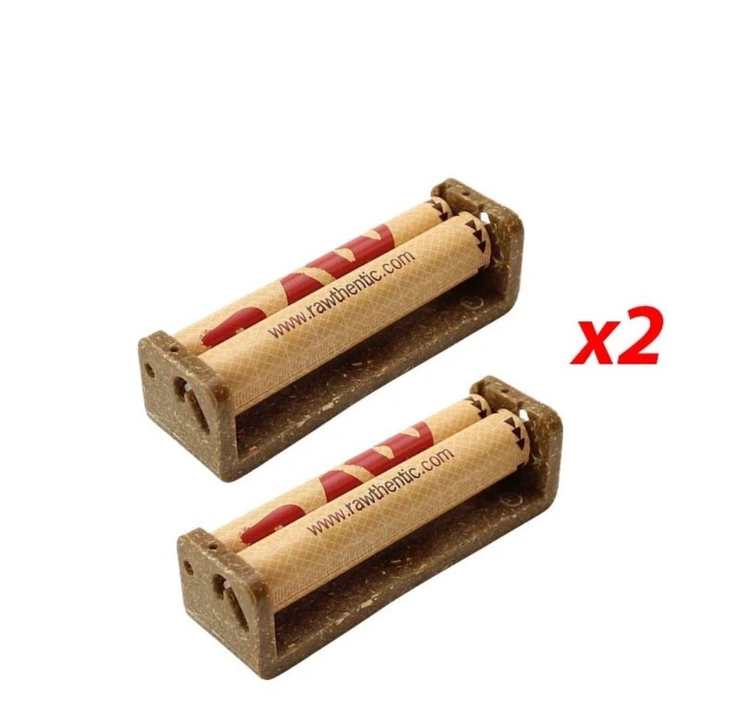 2X RAW 70mm Cigarette Roller Machines HEMP PLASTIC for Single Wide Rolling Paper