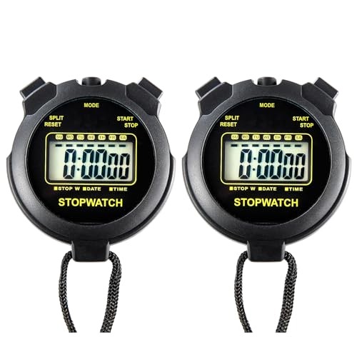 Digital Stopwatch Timer - Large Display with Clock and Date - No Alarm Function
