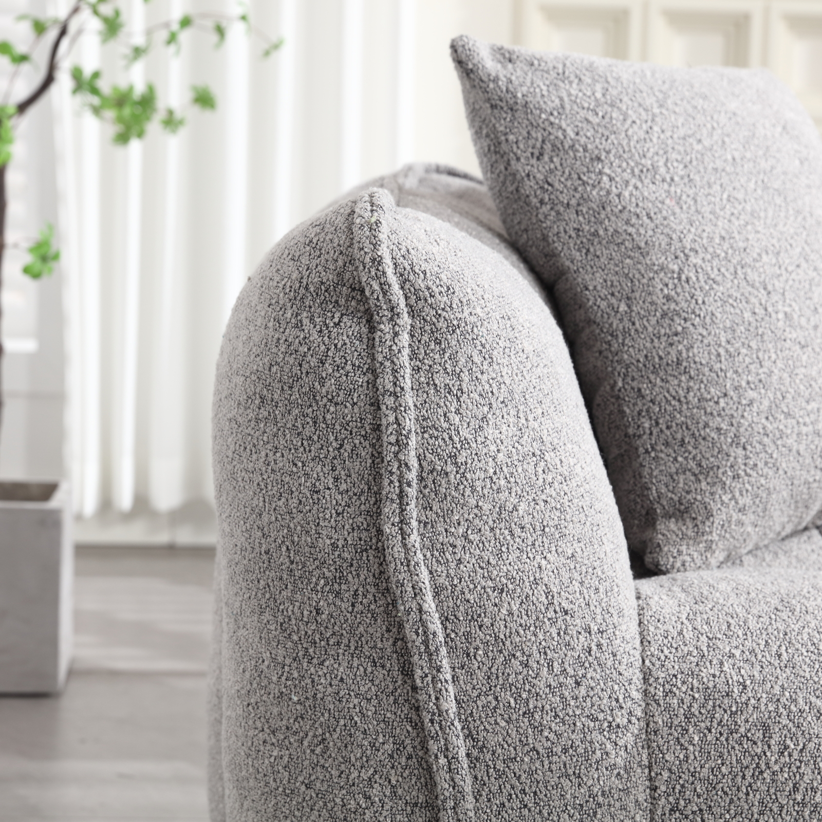 Bean Bag Chairs Lazy Sofa Chair with high resilience foam core for 2 people Grey