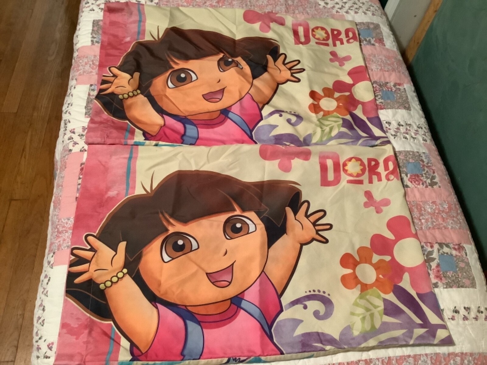 2 Dora the Explorer Pillowcase Standard Size Set, Boots , double sided