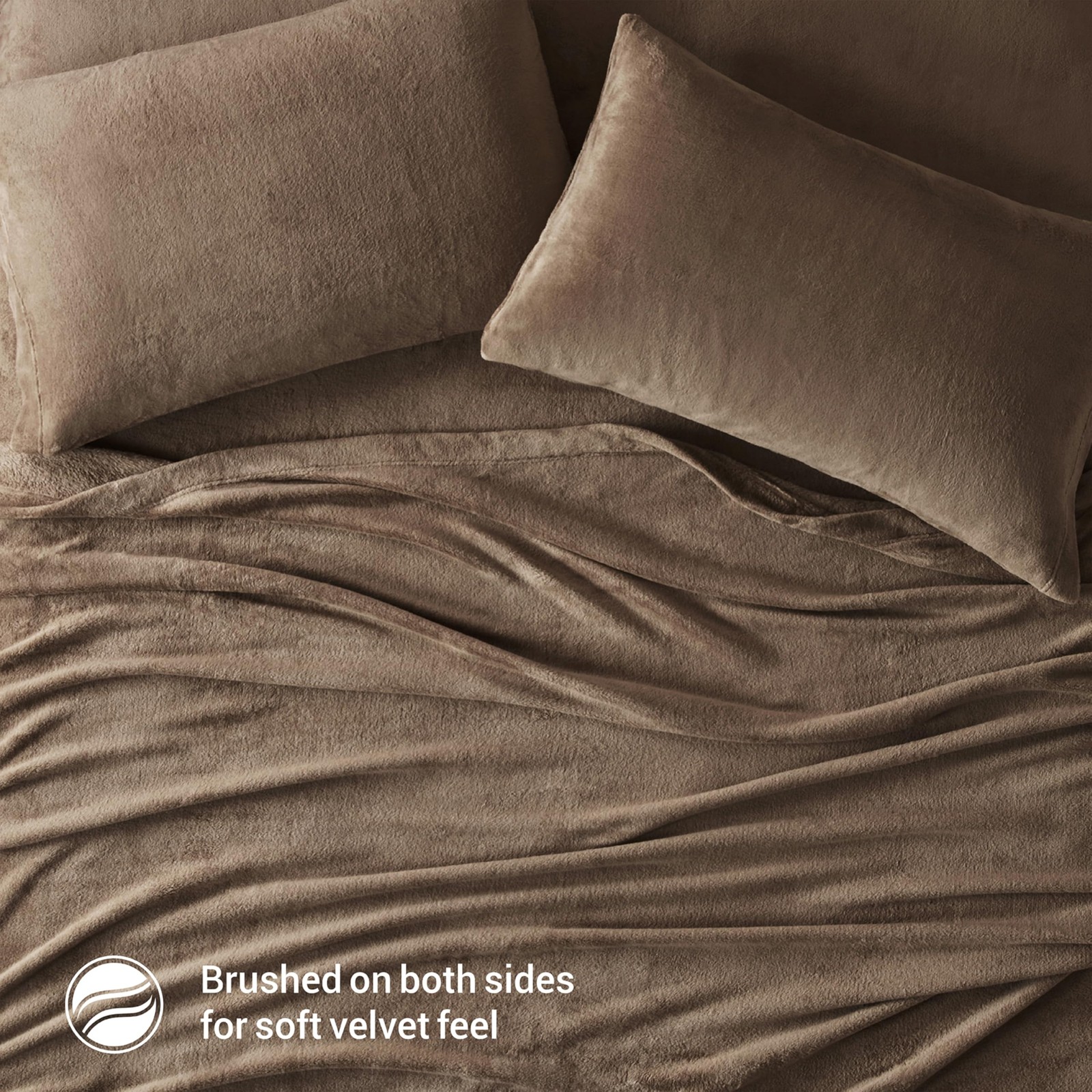 Plush Sheet Set King, Solid Color, Warm & Soft Bedding King Size Sheets, Fitt...