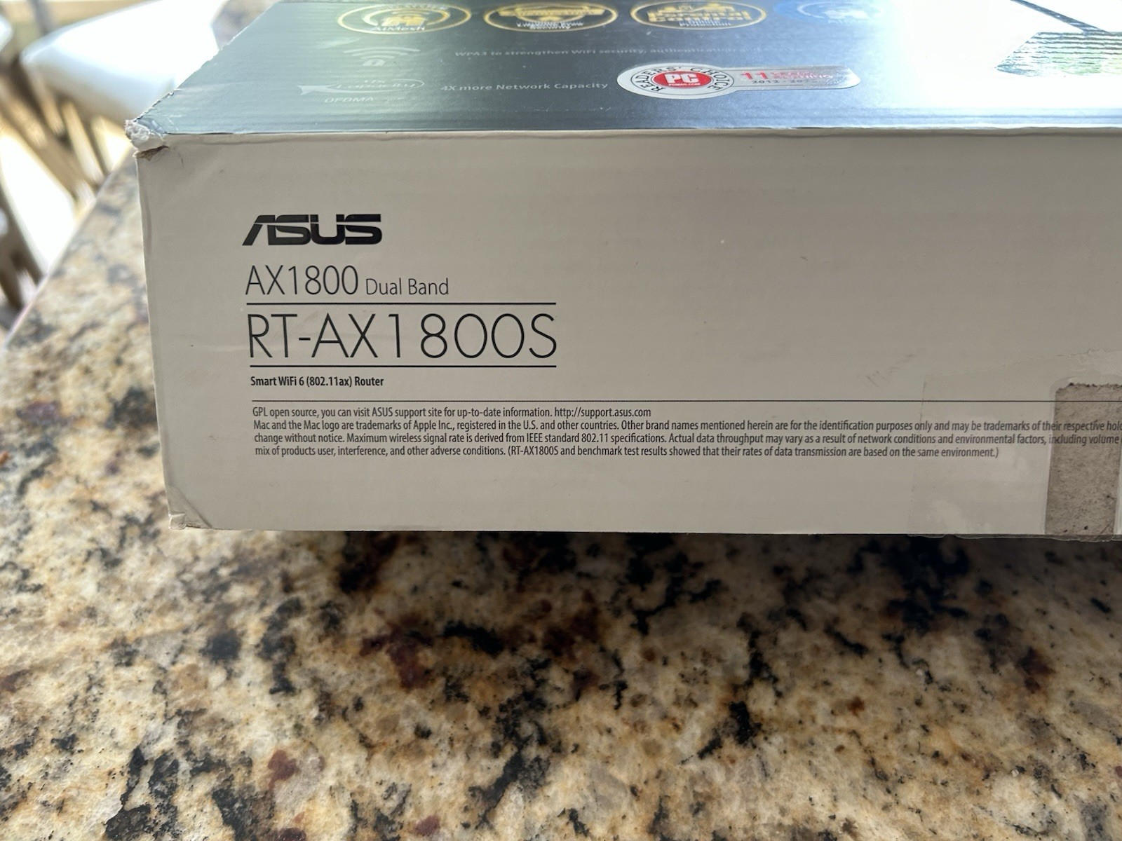 ASUS RT AX1800S 1800Mbps 4 Ports WiFi 6 Dual Band Router - Black