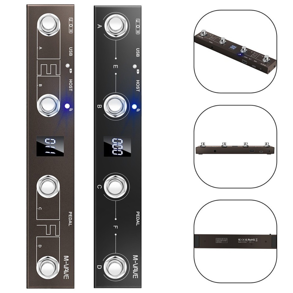 For MIDI Pedal With Quick Charge And Long Battery Life For MVAVE Portable