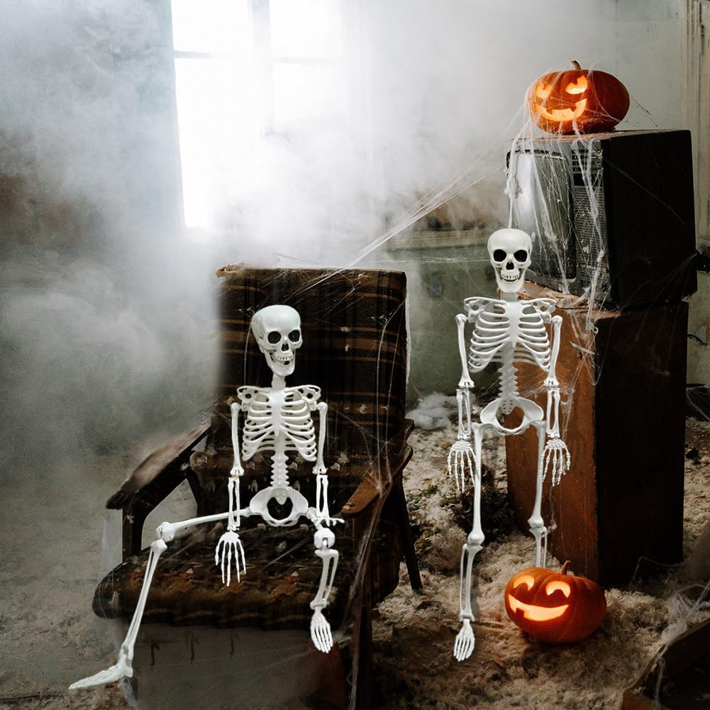 2PACK 36" Skeleton Halloween Decorations, 3FT Skeleton with Movable Joints | Pla