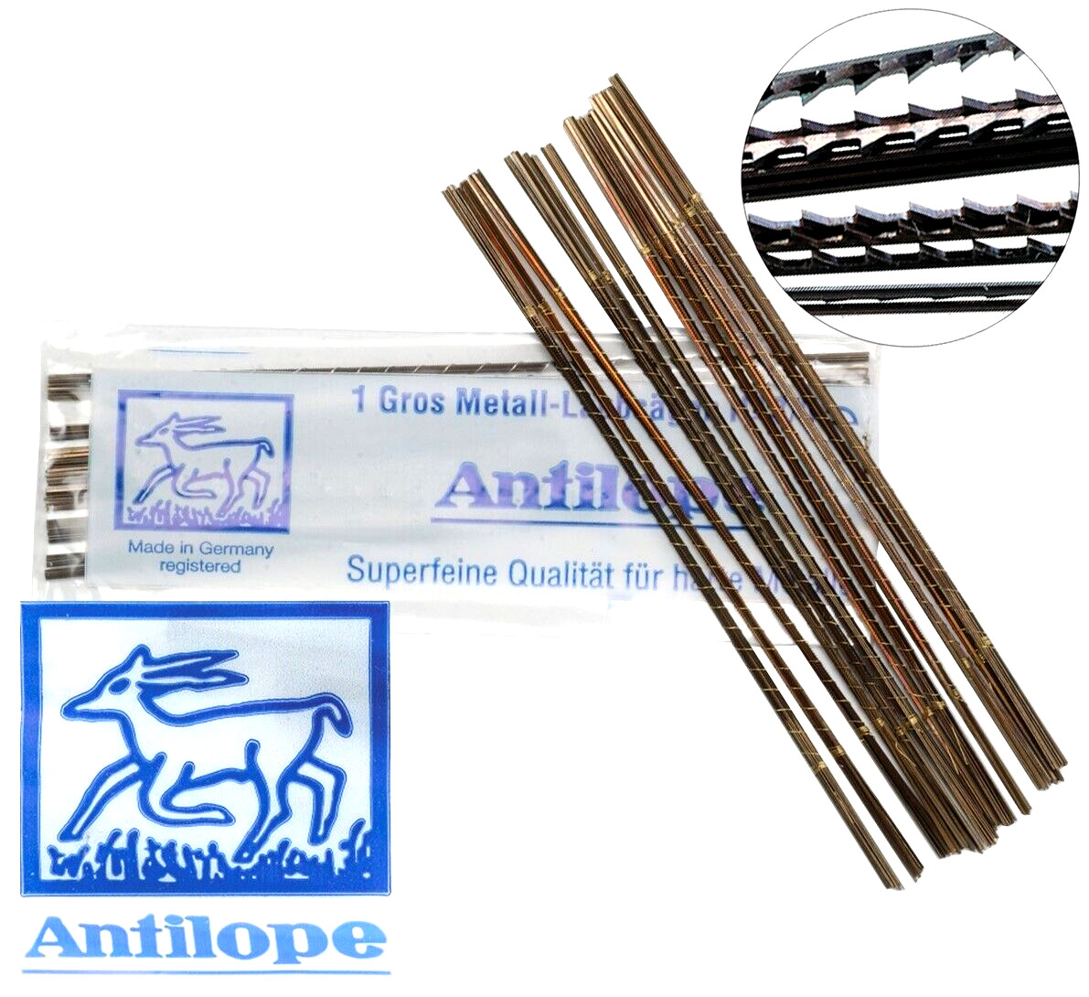 Jewelers Saw Blades Antilope 2/0 Jewelry Making Pack of 144 pcs. Made in Germany
