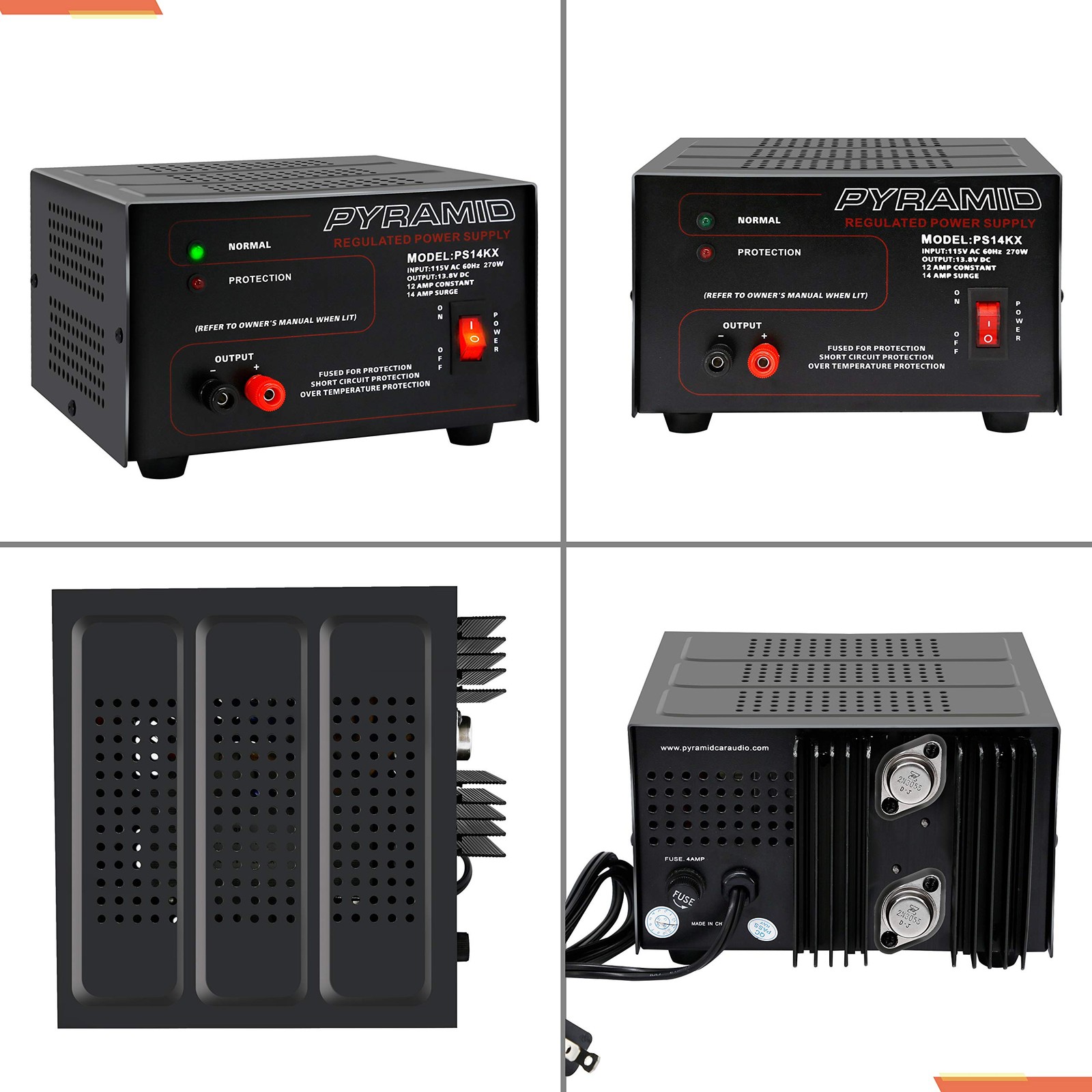Pyramid Universal Compact Bench Power Supply- 12 Amp Linear Regulated Home Lab B