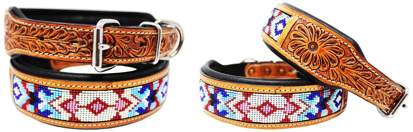 XSmall 9''- 13'' Dog Puppy Collar Genuine Cow Leather Padded Canine  60113