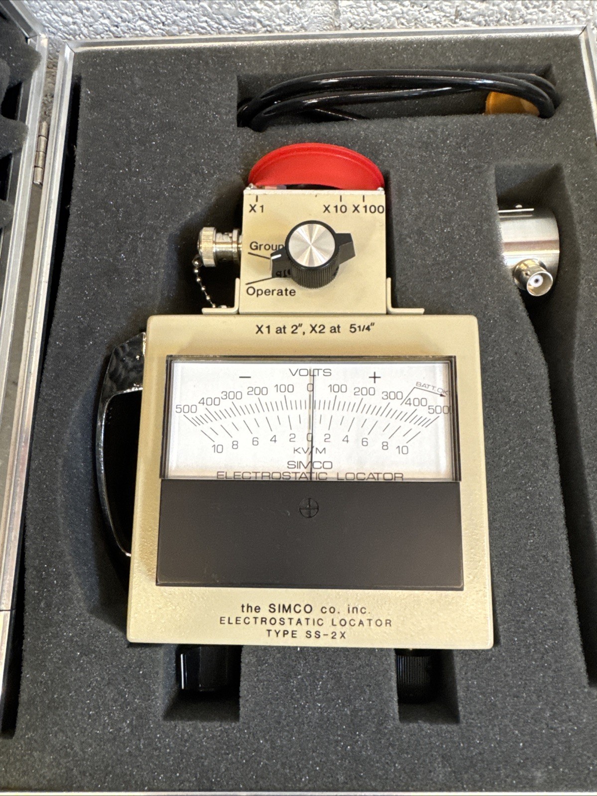 Simco SS-2X Electrostatic Locator w/ Probe 4100127 Case & Cable