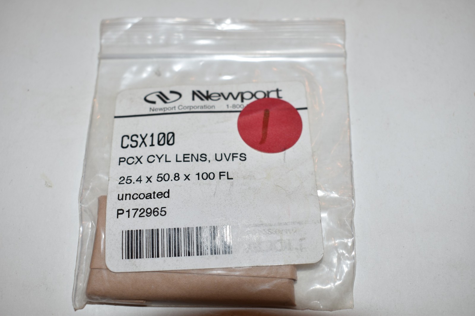 *JM* NEWPORT CSX100 PCX CYL LENS UVFS 25.4X50.8X100FL UNCOATED - NEW (CTE52)