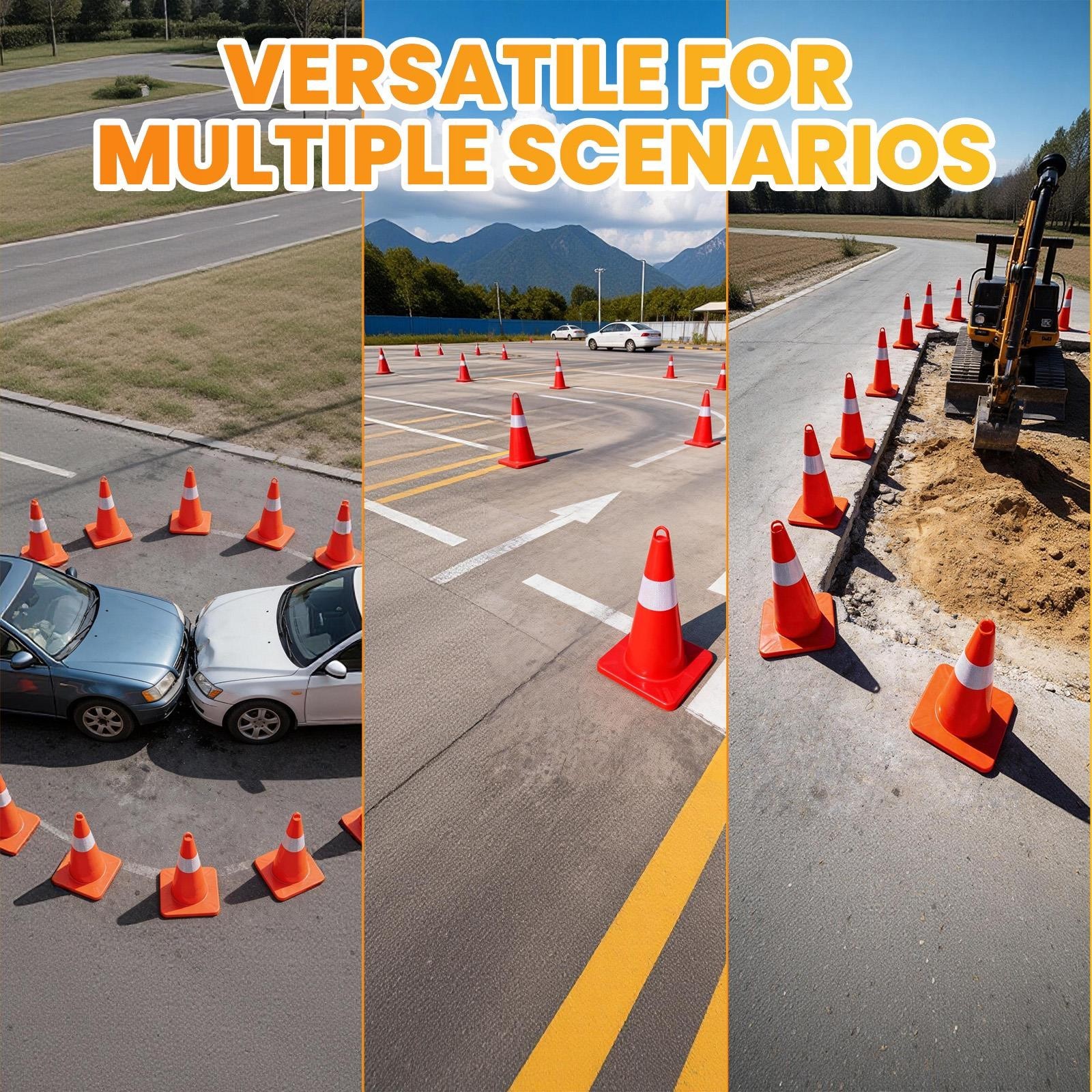 Waterproof & Sunproof | Can Connect Safety Chain | Stackable PVC Traffic Safety