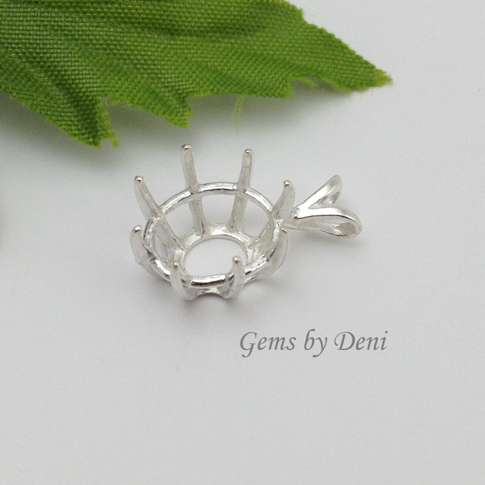 Sterling Silver Oval Deep Cut Pre-Notched Pendant Casting