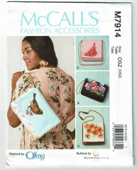 McCalls Sewing Pattern 7914 Handbags Purses Clutch