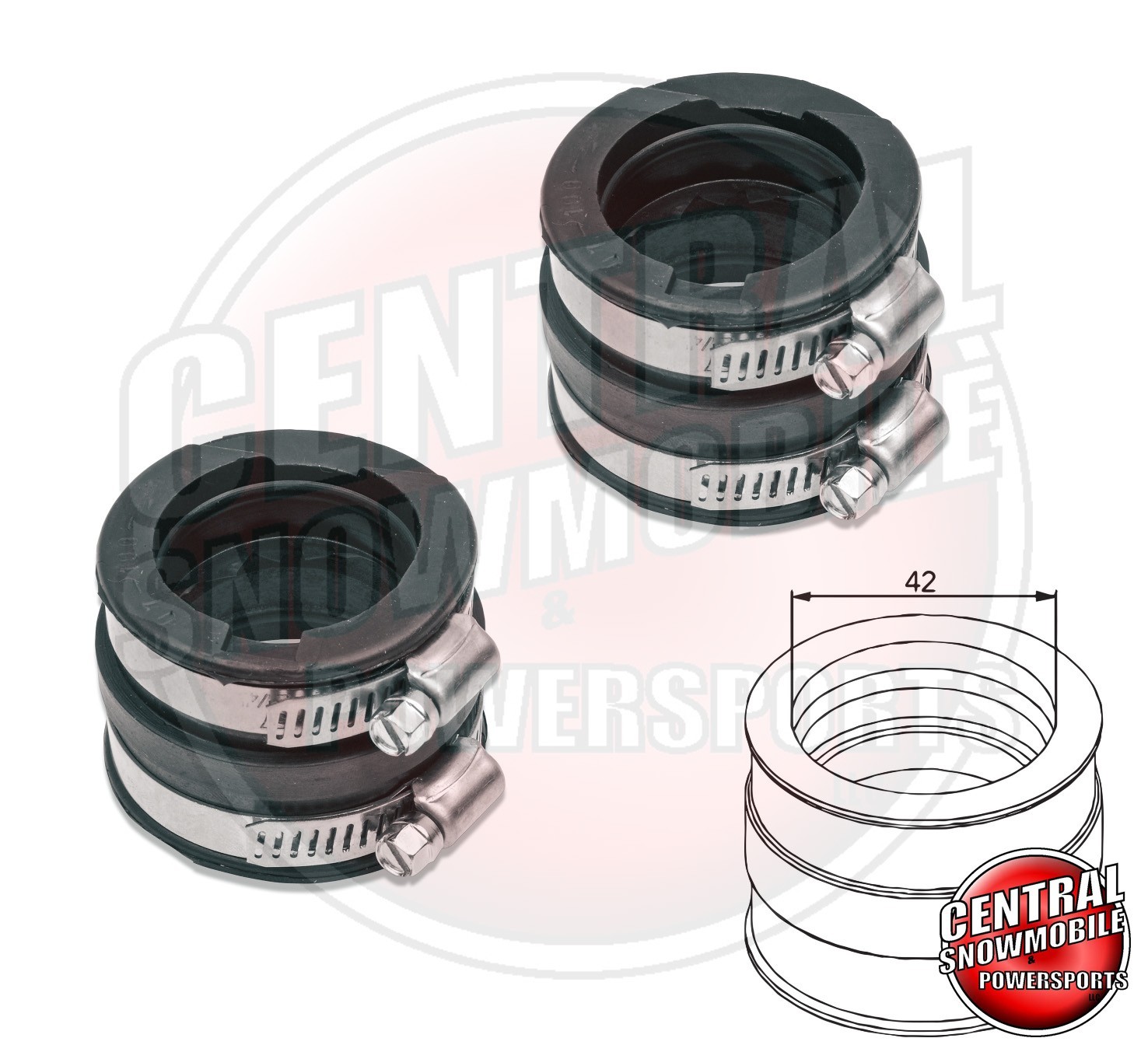 2x Carburetor Intake Mounting Flange Ski-Doo Safari Everest Elite 42mm 570126200