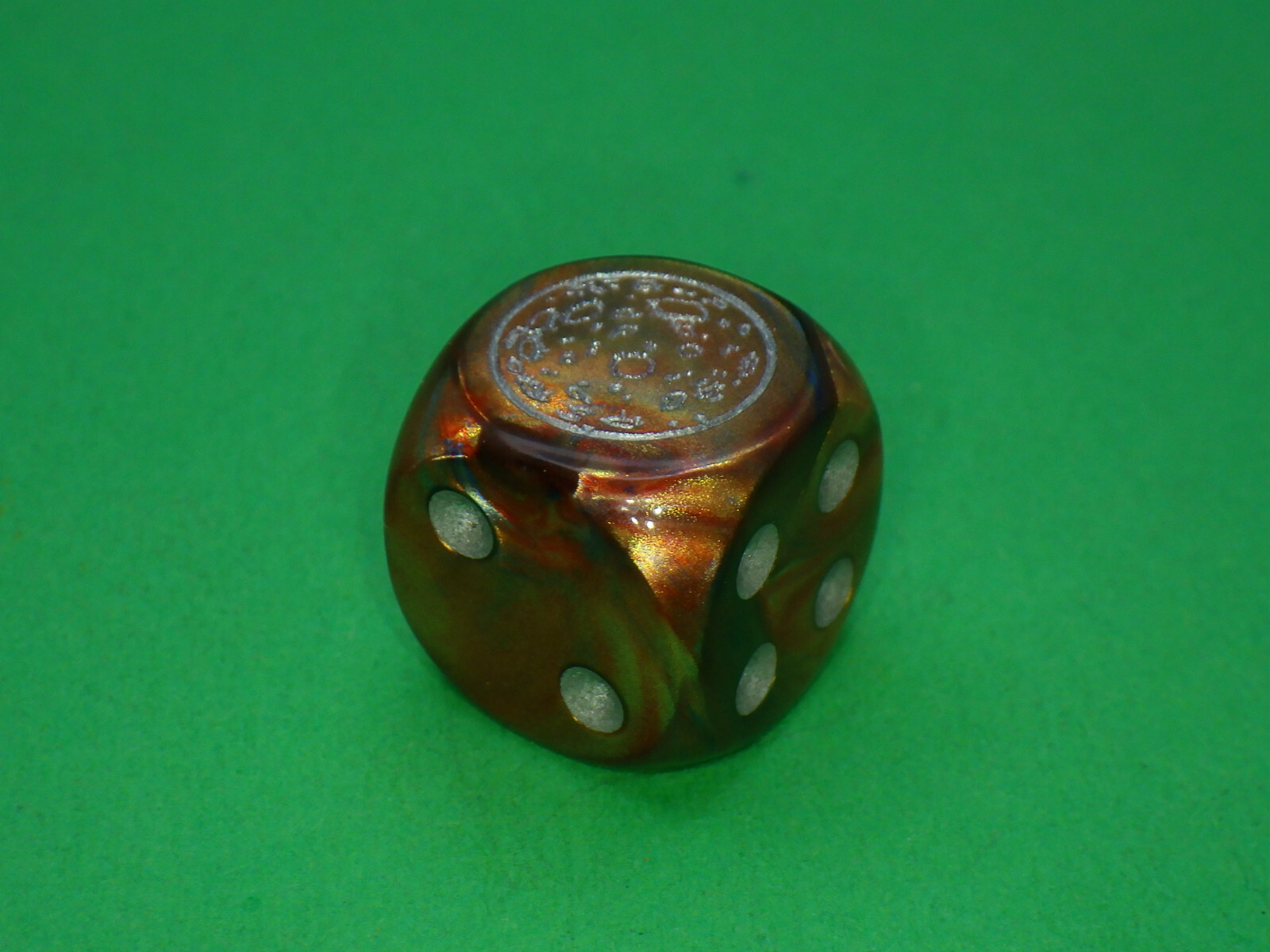 Mars Coppers with Silver Planetary 16mm D6 Die - Customized Dice RPG Tabletop