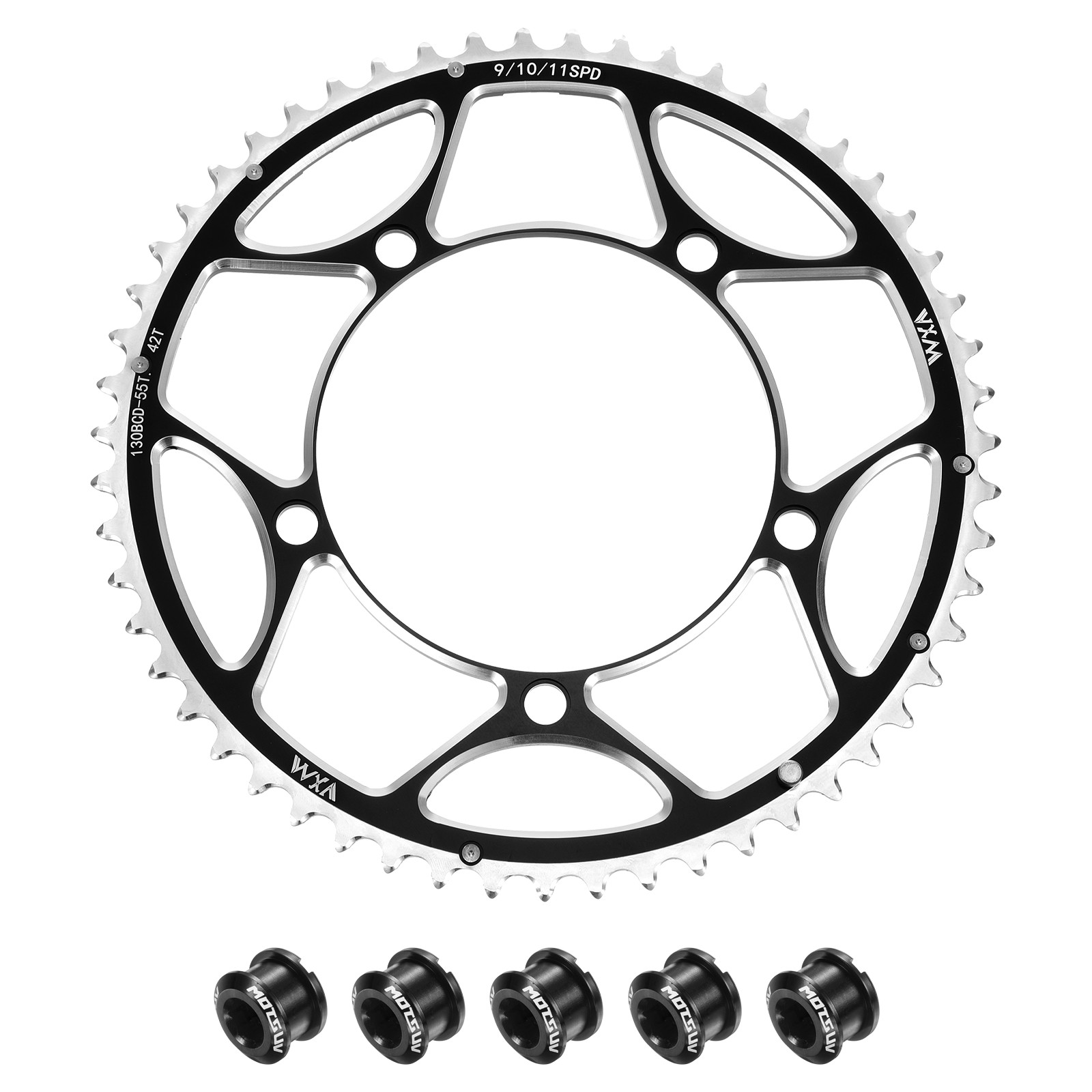 130BCD Bike Chainring 55T Round Narrow Wide Single Chainring for Bike
