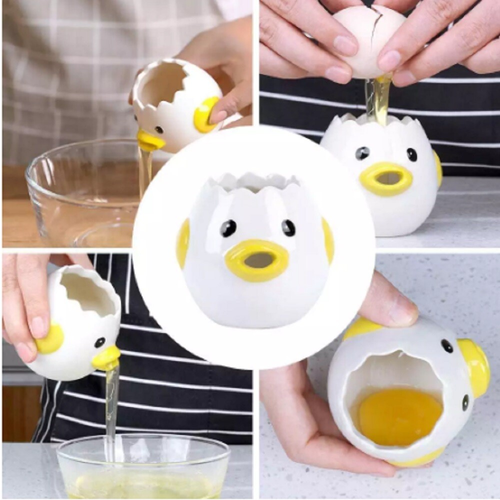 Egg Yolk White Separator Cartoon Chicken Ceramic Egg Yolk White Divider Kitchen