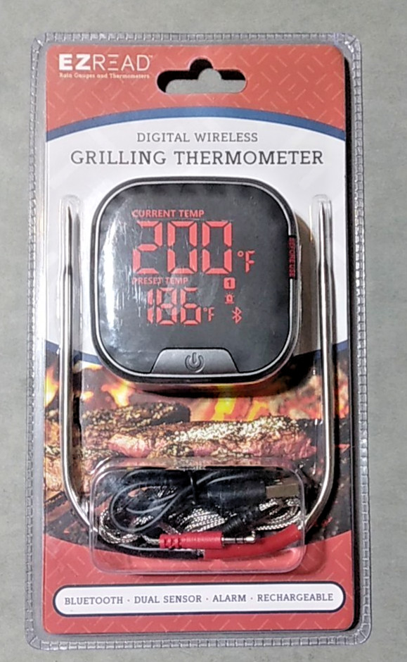 EZ Read Digital Wireless Grilling Thermometer, Factory Sealed