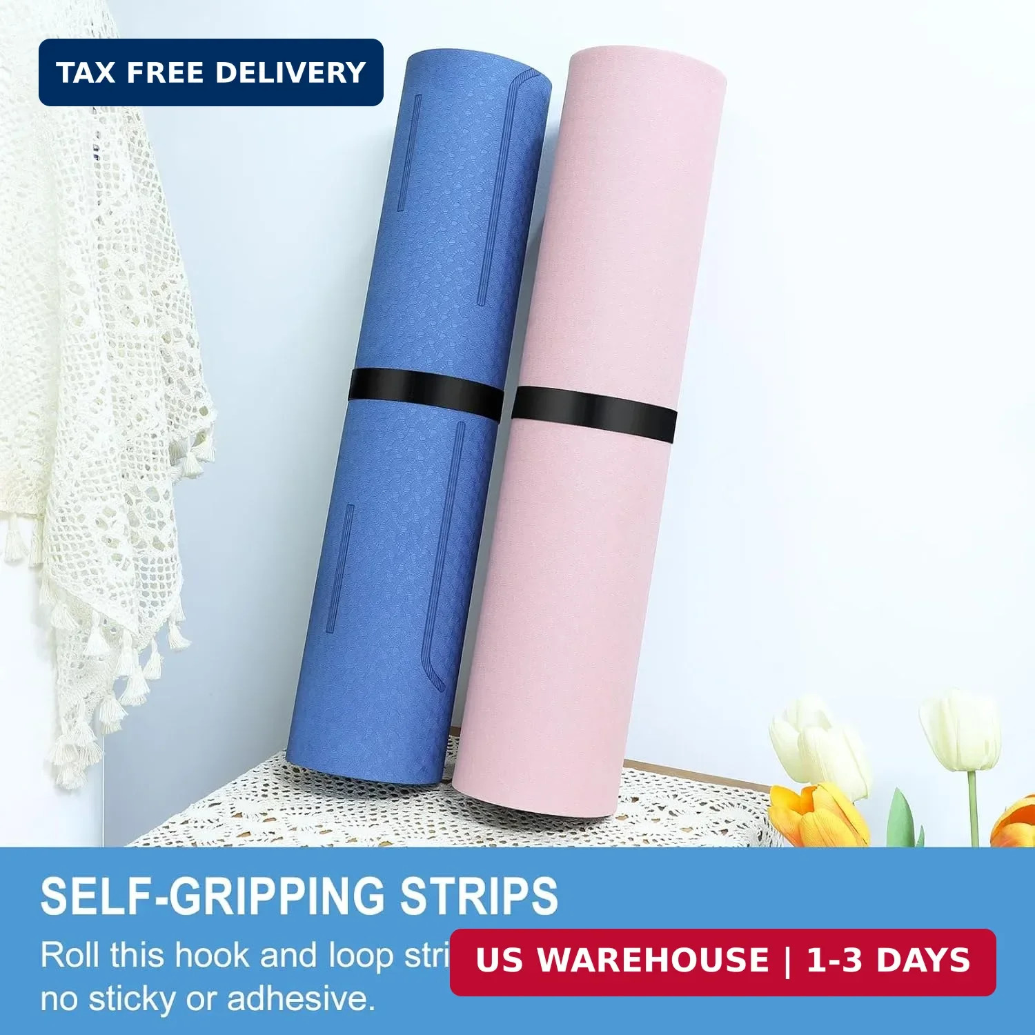 1/2in x 200ft Hook and Loop Roll | Double-Sided Strips, Self-Gripping Straps | R