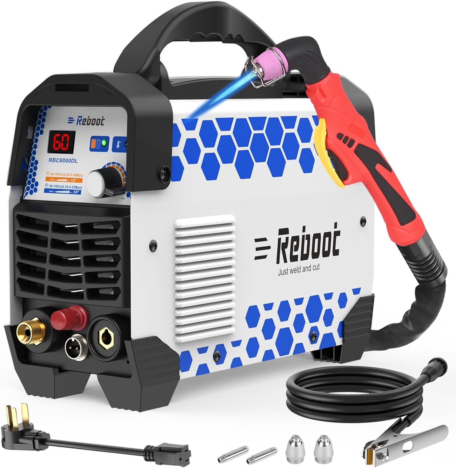 Reboot Plasma Cutter RBC6000DL PRO, 60 Amp Non Touch Pilot Arc Plasma Cutter