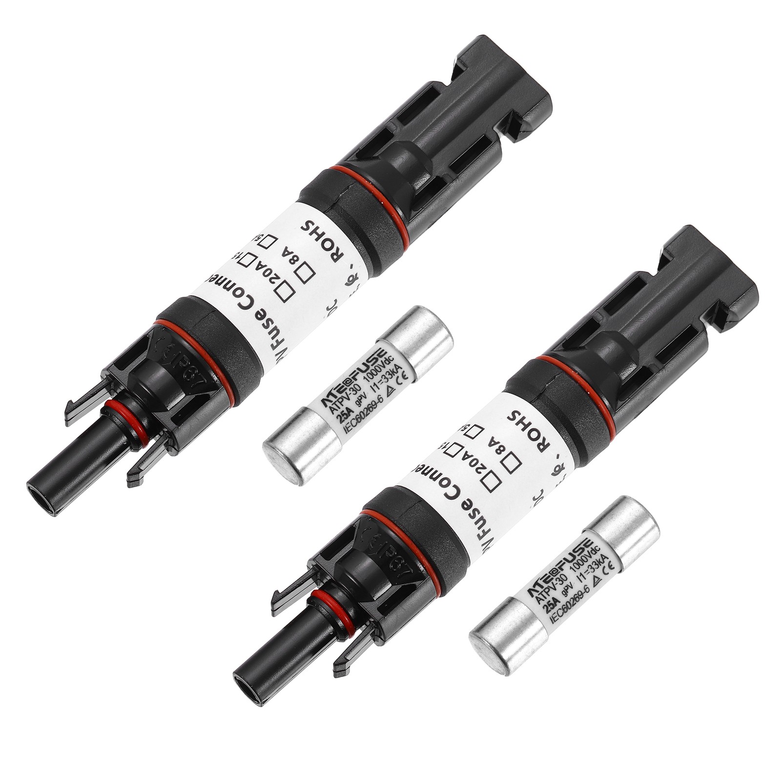 2Set 30A Solar Fuse Holder Inline with Fuse for Solar Photovoltaic System