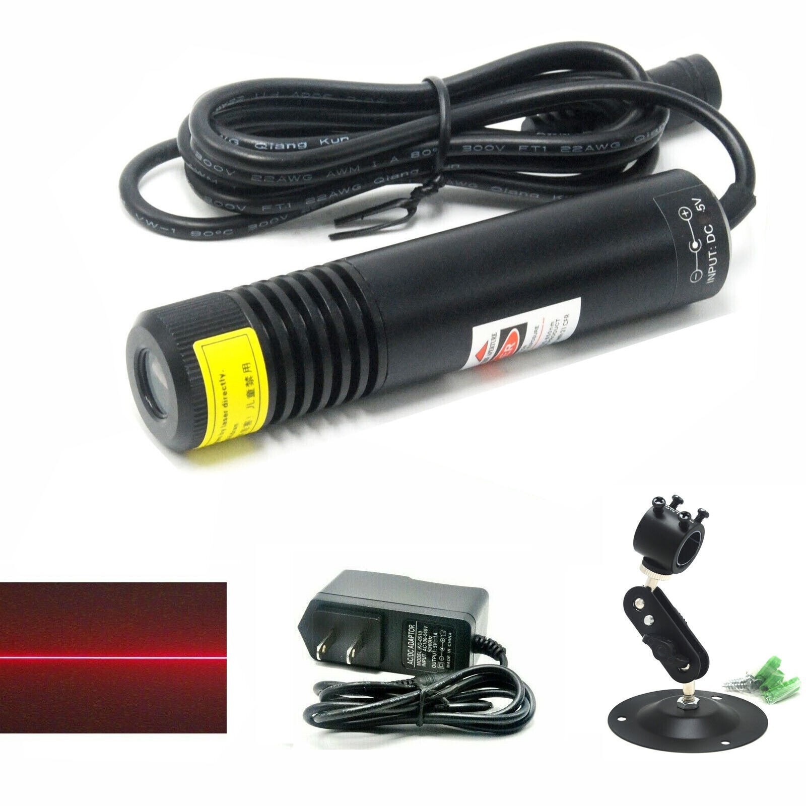 Red Line 648nm 650nm 50mW Laser Diode Module Positioning 5V Adapter 22mm Holder