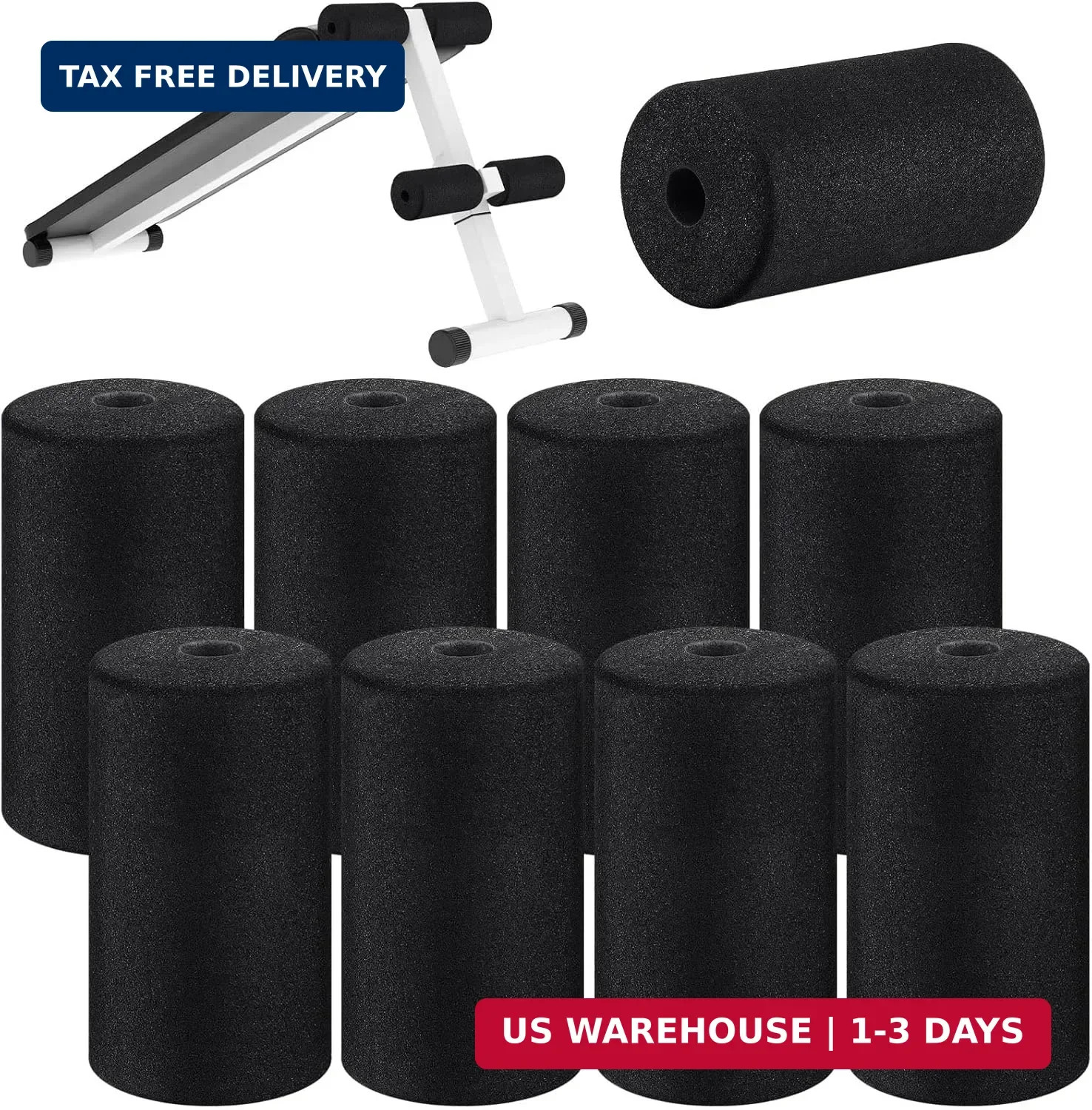 8 Pieces Foam Foot Pads Rollers Set High Density Foam Roller for Gym Exer