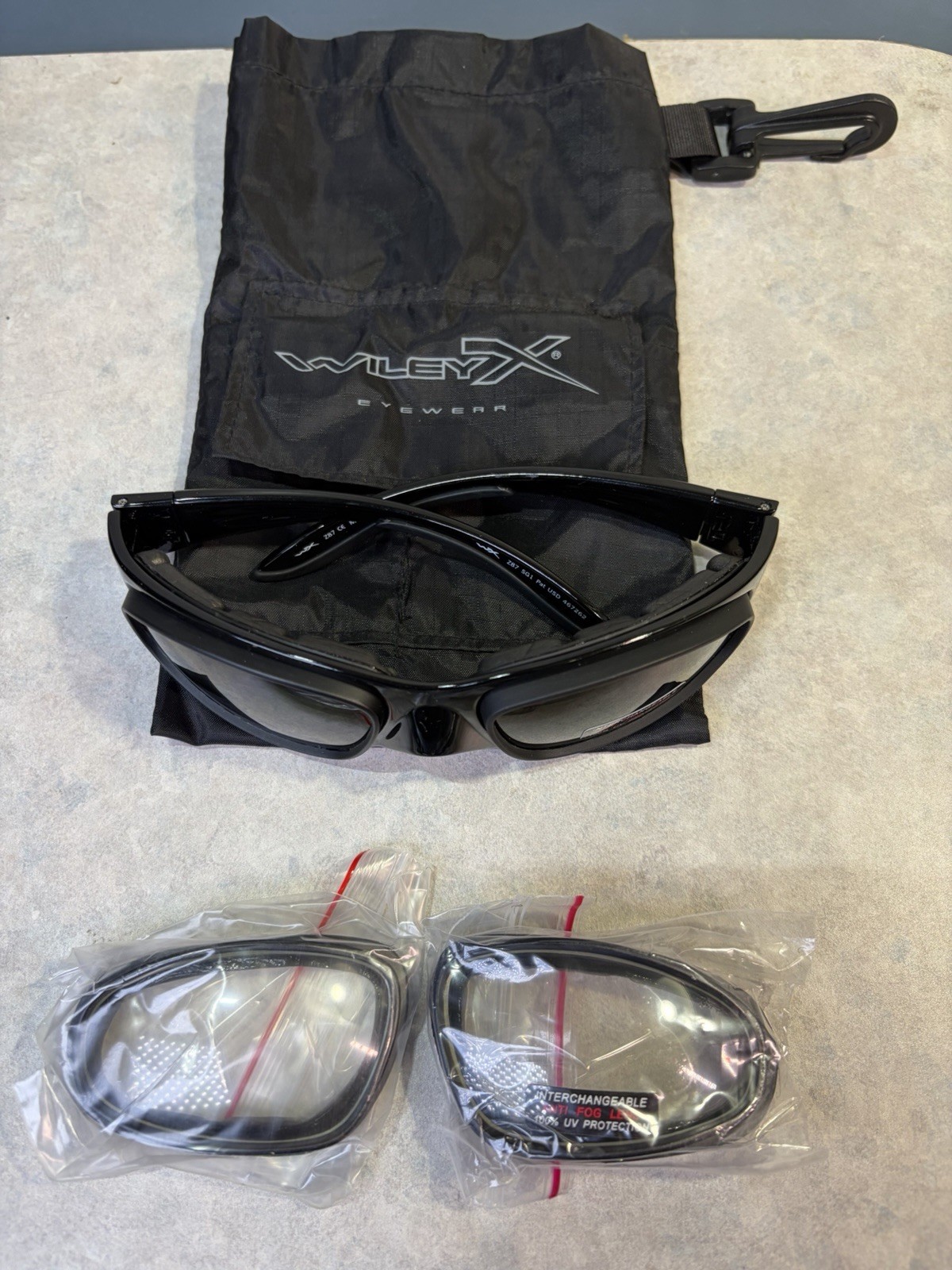 Wiley X SG-1 Tactical Protective Eyewear Z87 Safety Sunglasses w/ 2 lens & Bag