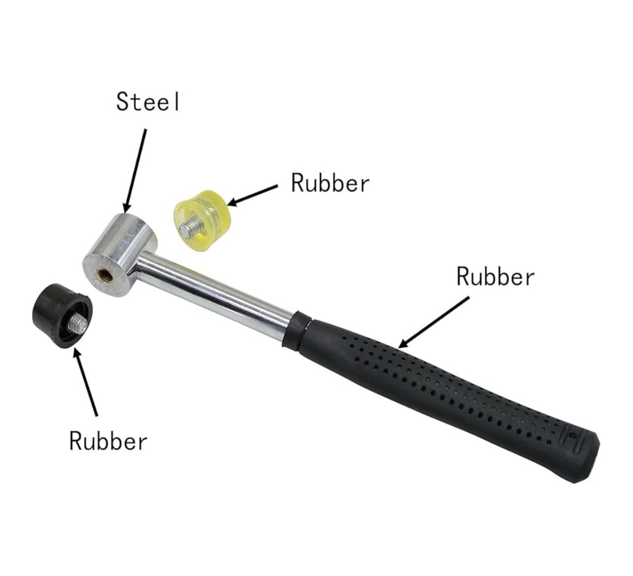 25mm Dual Head Soft Rubber Mallet Hammer Multi-use Rubber Hammer 3-pcs