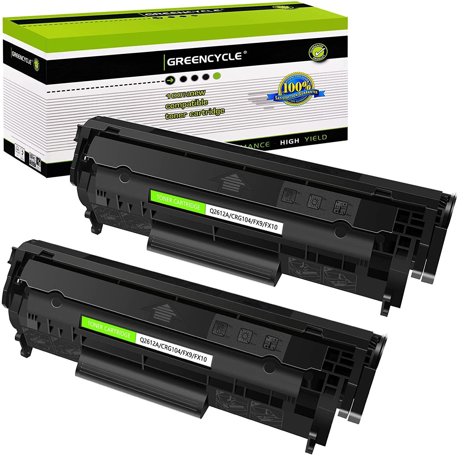 2PK Q2612A Toner Cartridge Fit For HP Laserjet 1020 1010 1012 1018 1022 1022nw