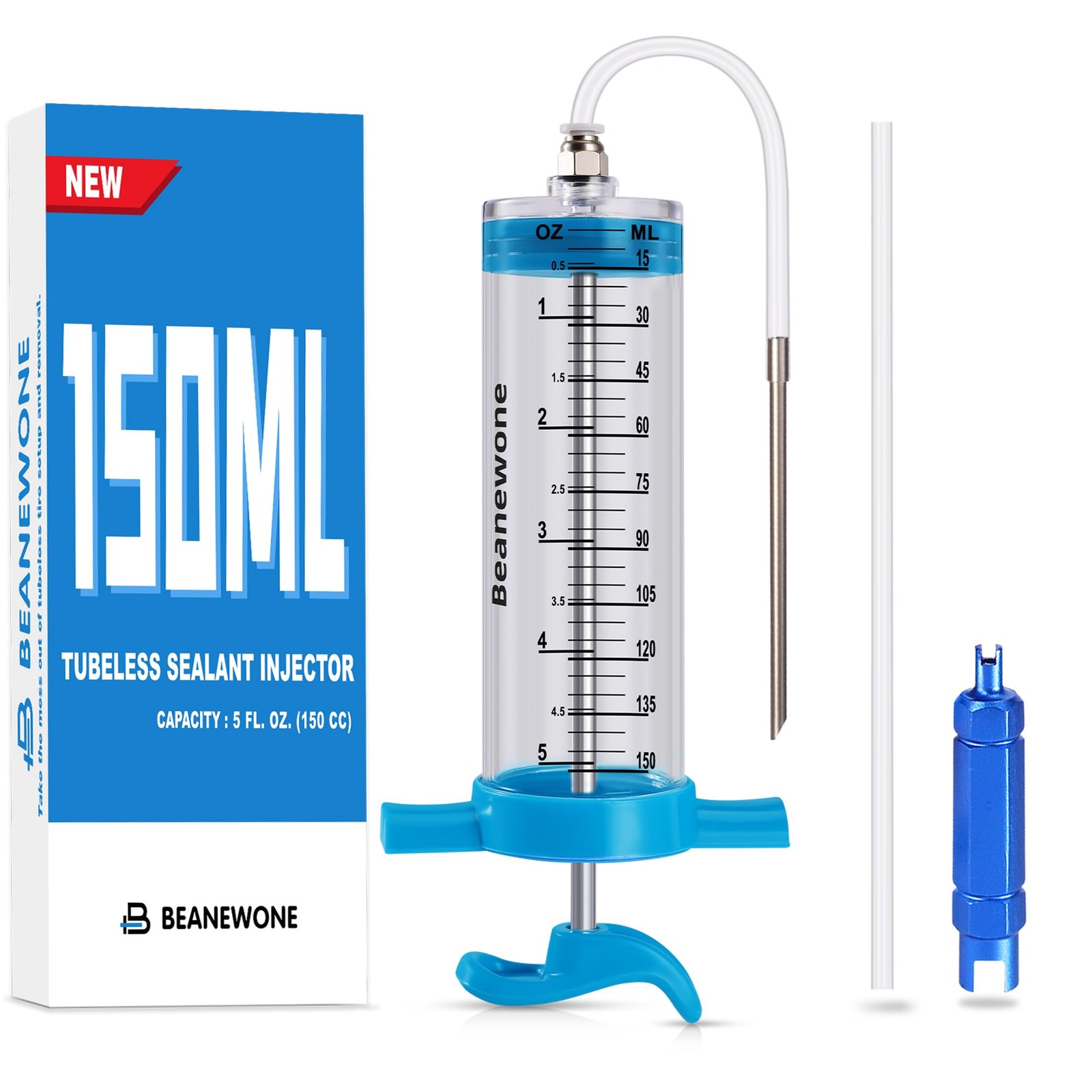 Tire Sealant Injector Kit with Valve Core Removal Tool