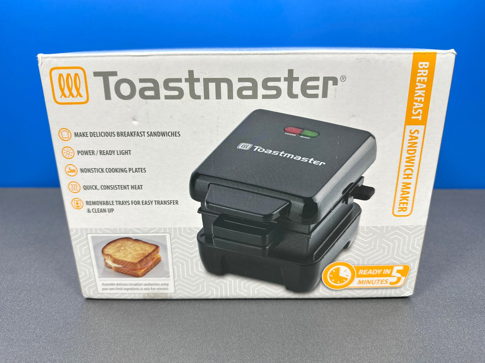 TOASTMASTER TOAST MASTER BREAKFAST SANDWICH MAKER SLICED BREAD TM-50BSW NEW