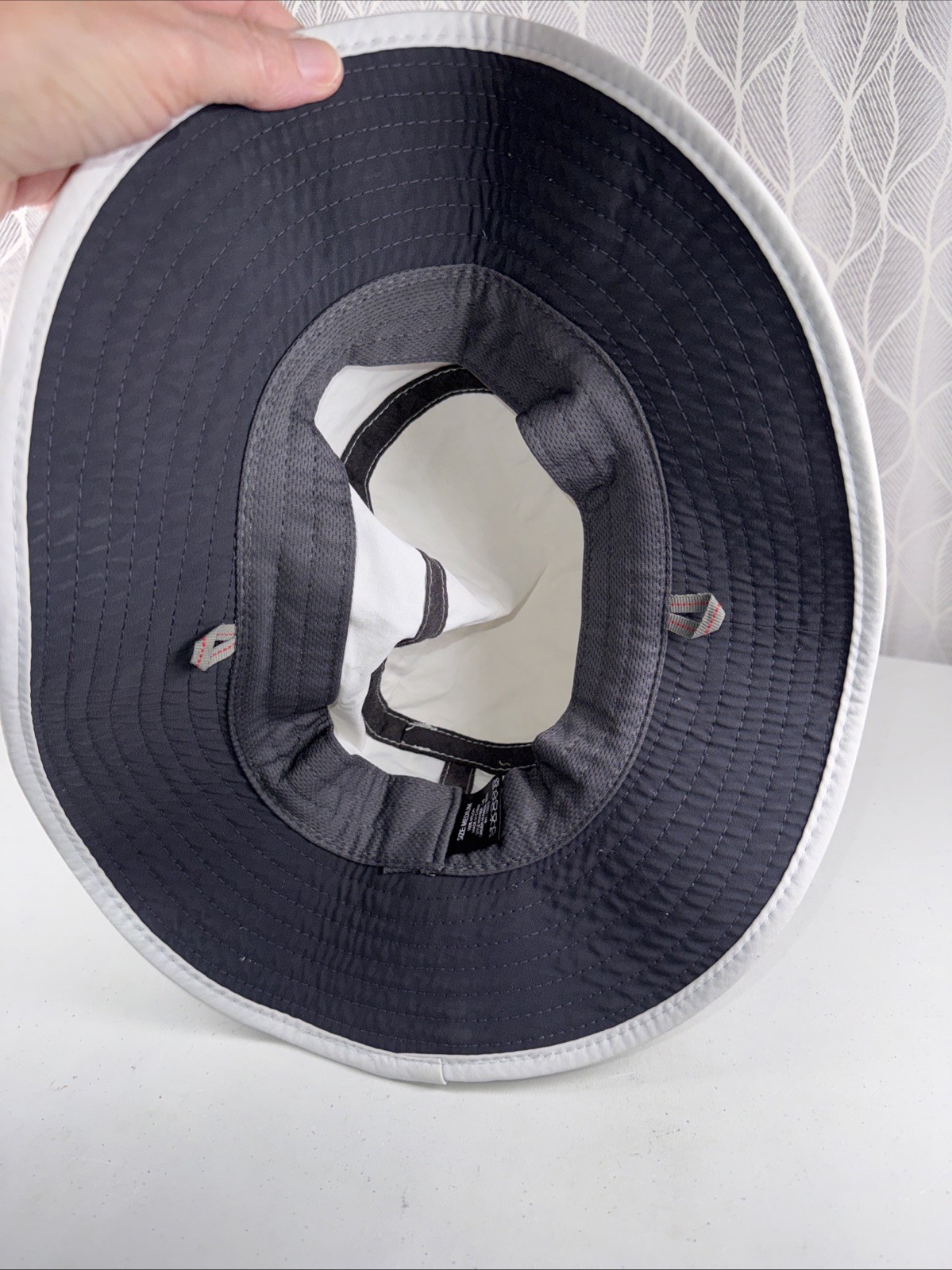 GILL Bucket Hat Light Gray Nylon Medium Bungee on Back