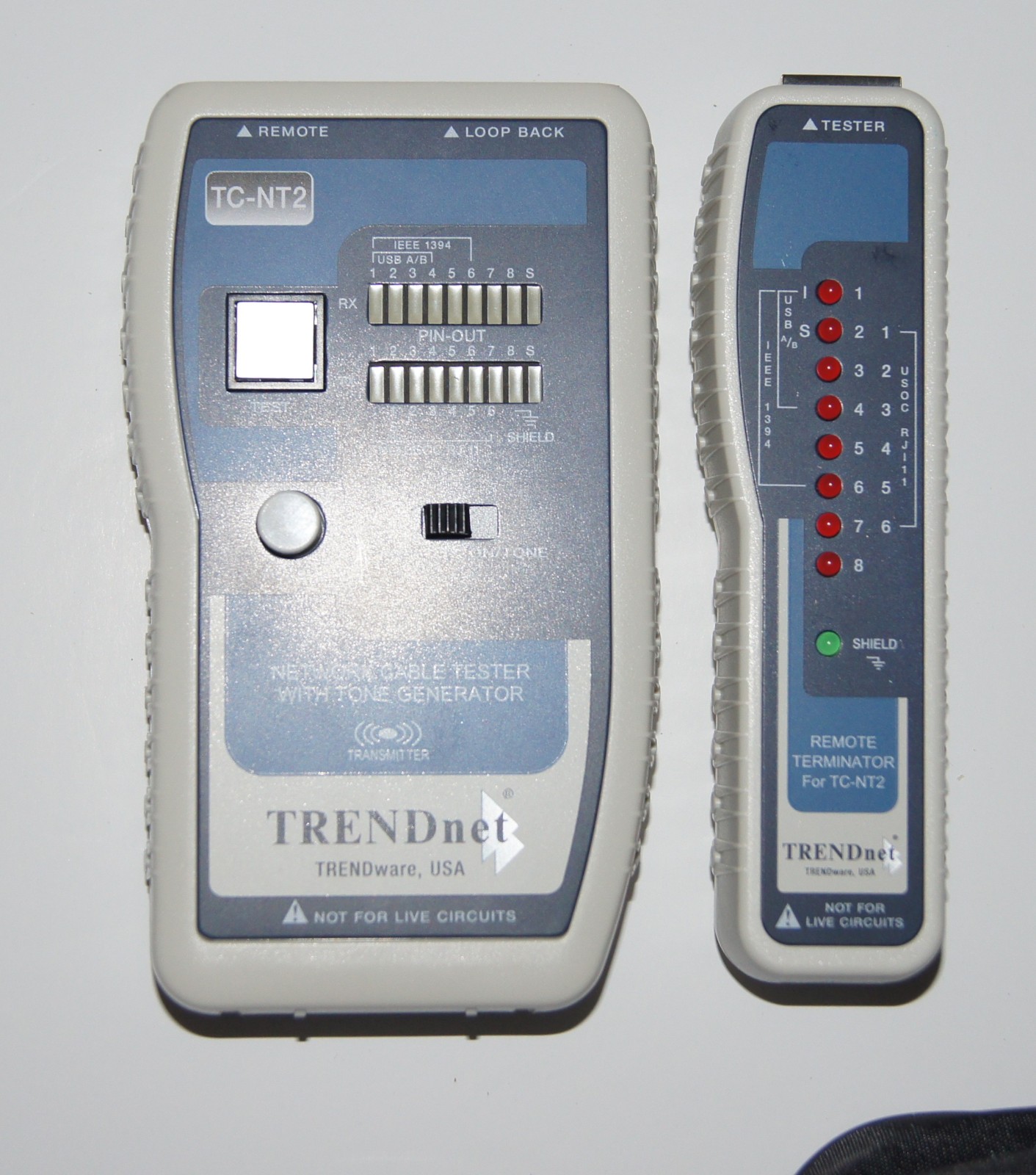 Trendnet TC-NT2 Network Cable Tester & Remote + Case and Test Adapterrs and Man