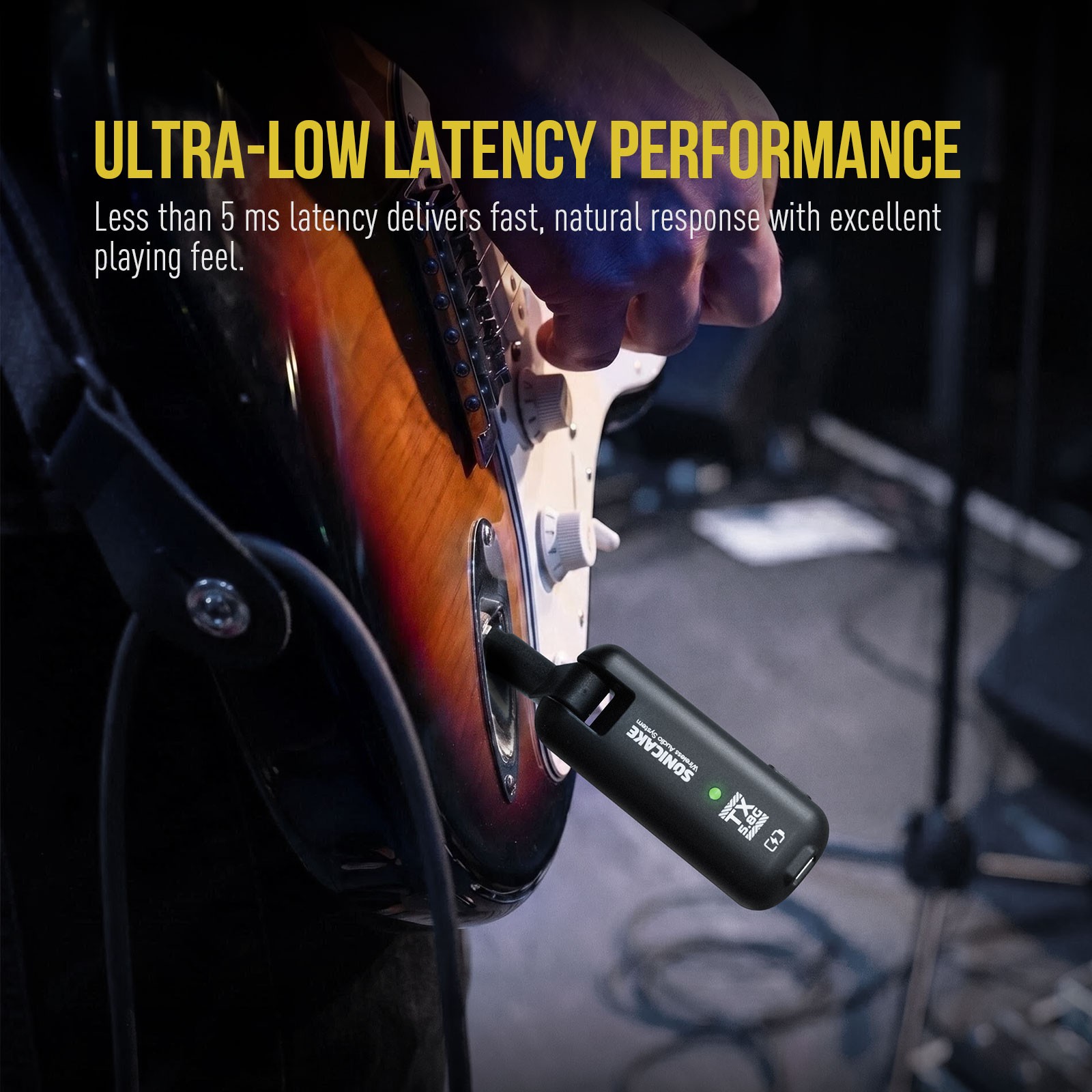 SONICAKE 5.8GHz Low‑Latency Wireless Guitar System Transmitter & Receiver
