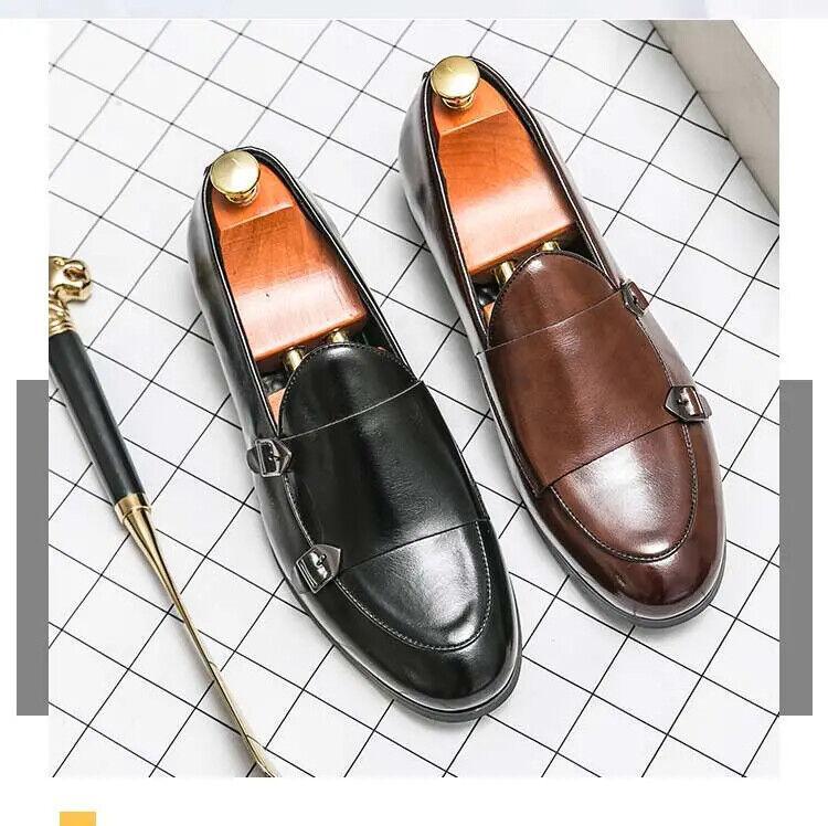 Men's Slip on Faux Leather Loafers Driving Work Wedding Dress Party Casual Shoes