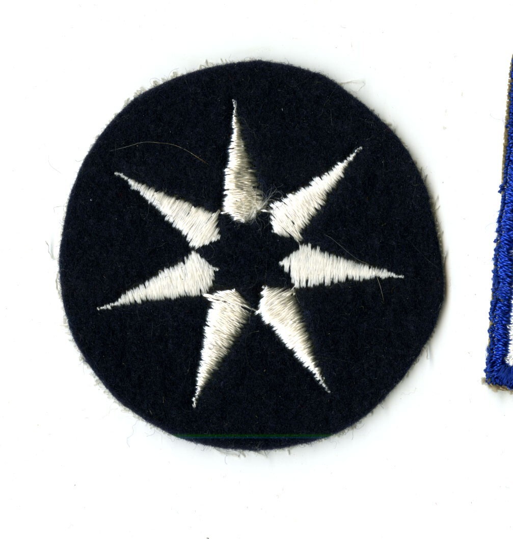 7th Service Command White Back Patch on Felt WWII Vintage Plains