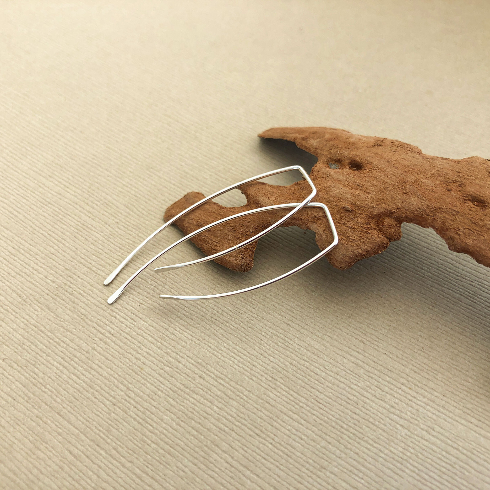 Hammered Earring Hook Sterling Silver, Threader Earring Hook Sterling Silver