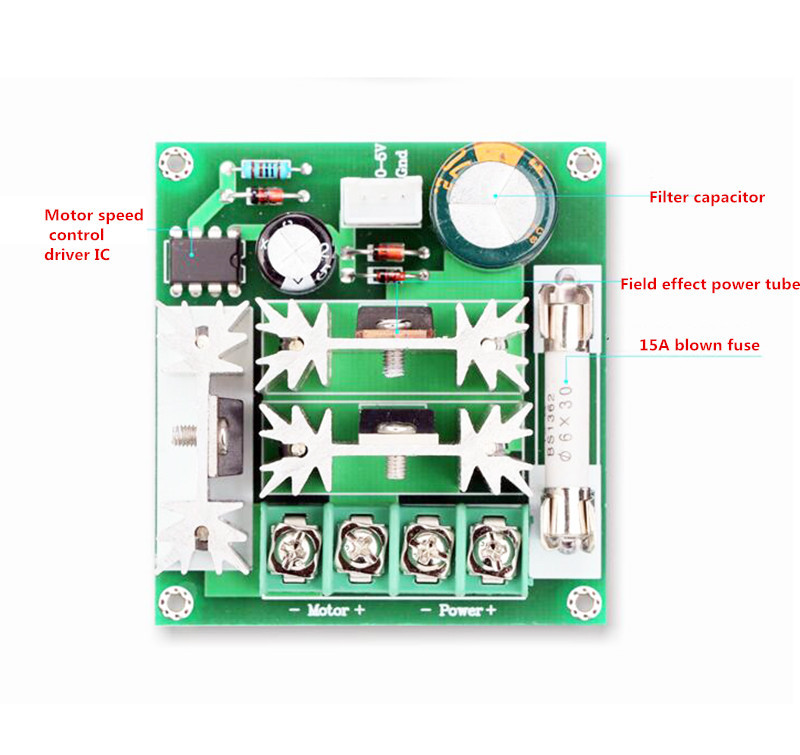 15A For 6-90V Motor DC motor speed controller Universal reversible PWM module