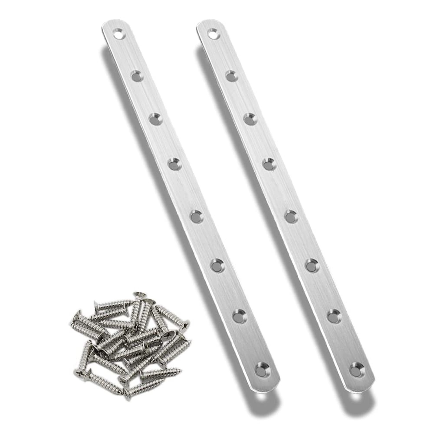 2Pcs Flat Mending Plate, 12" Flat Straight Braces Stainless Steel Straight Br...