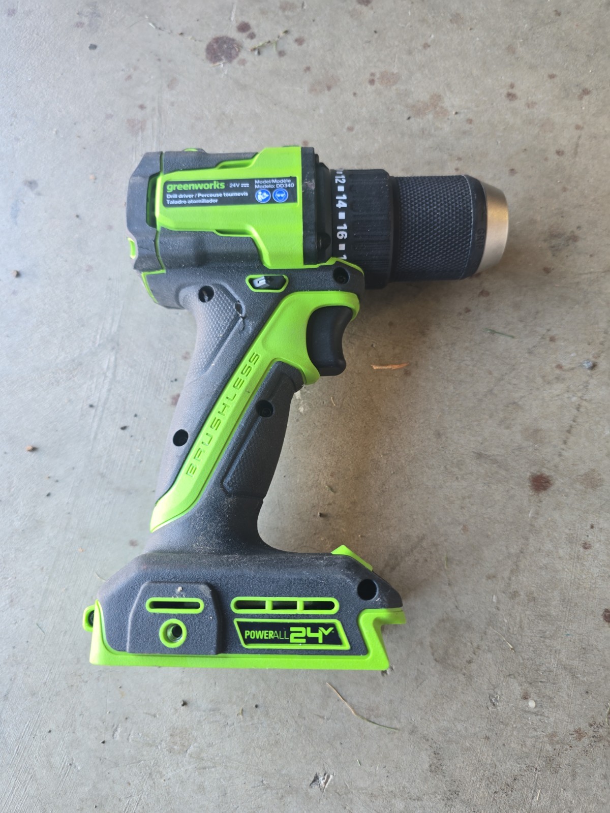 Greenworks 24V cordless brushless drill driver No Charger