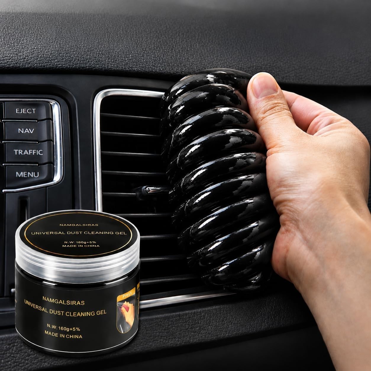 Car Cleaning Gel Kit Air Vent Dust Cleaner Slime Putty Keyboard Cleaner Black