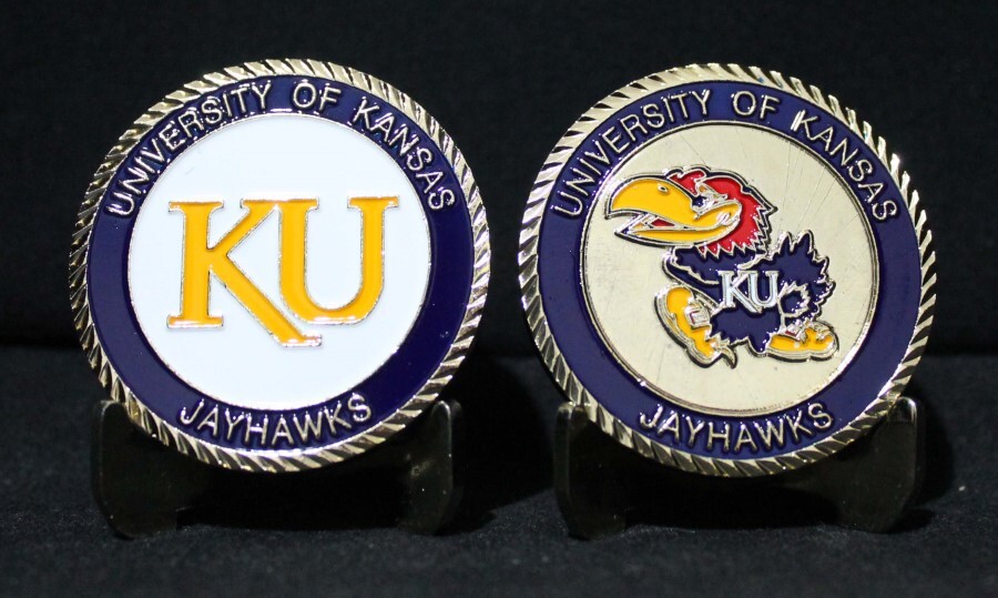 UNIVERSITY OF KANSAS JAYHAWKS COLLEGIATE COLLEGE COLLECTIBLE CHALLENGE COIN NEW