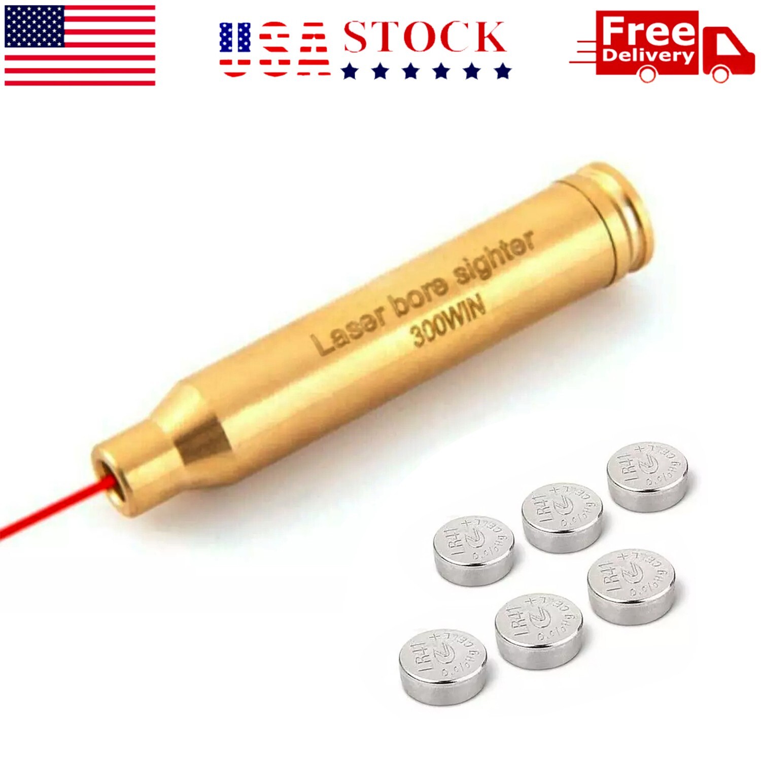 Red Dot Laser Bore Sight CAL 300 WIN MAG Cartridge Boresighter Sighter Scope