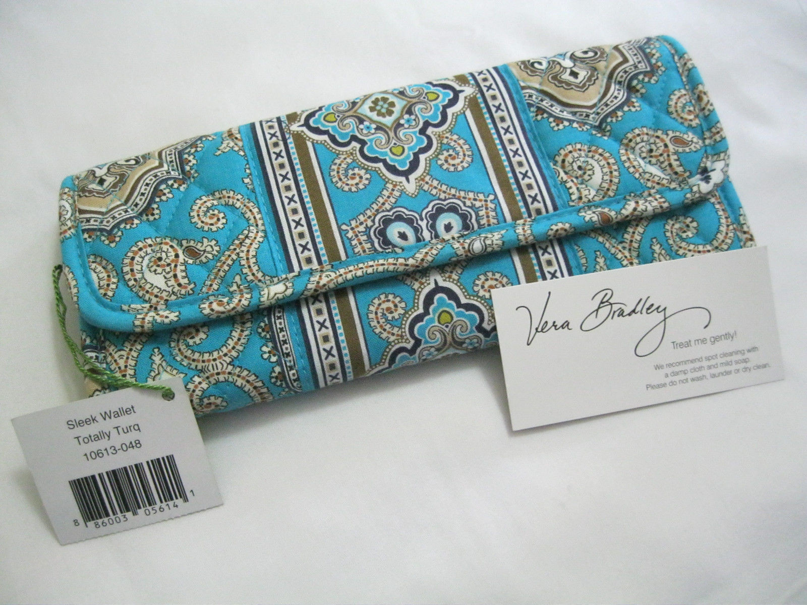 Vera Bradley TOTALLY TURQ Sleek WALLET Strap CLUTCH  Crossbody  PLEASE READ  NWT