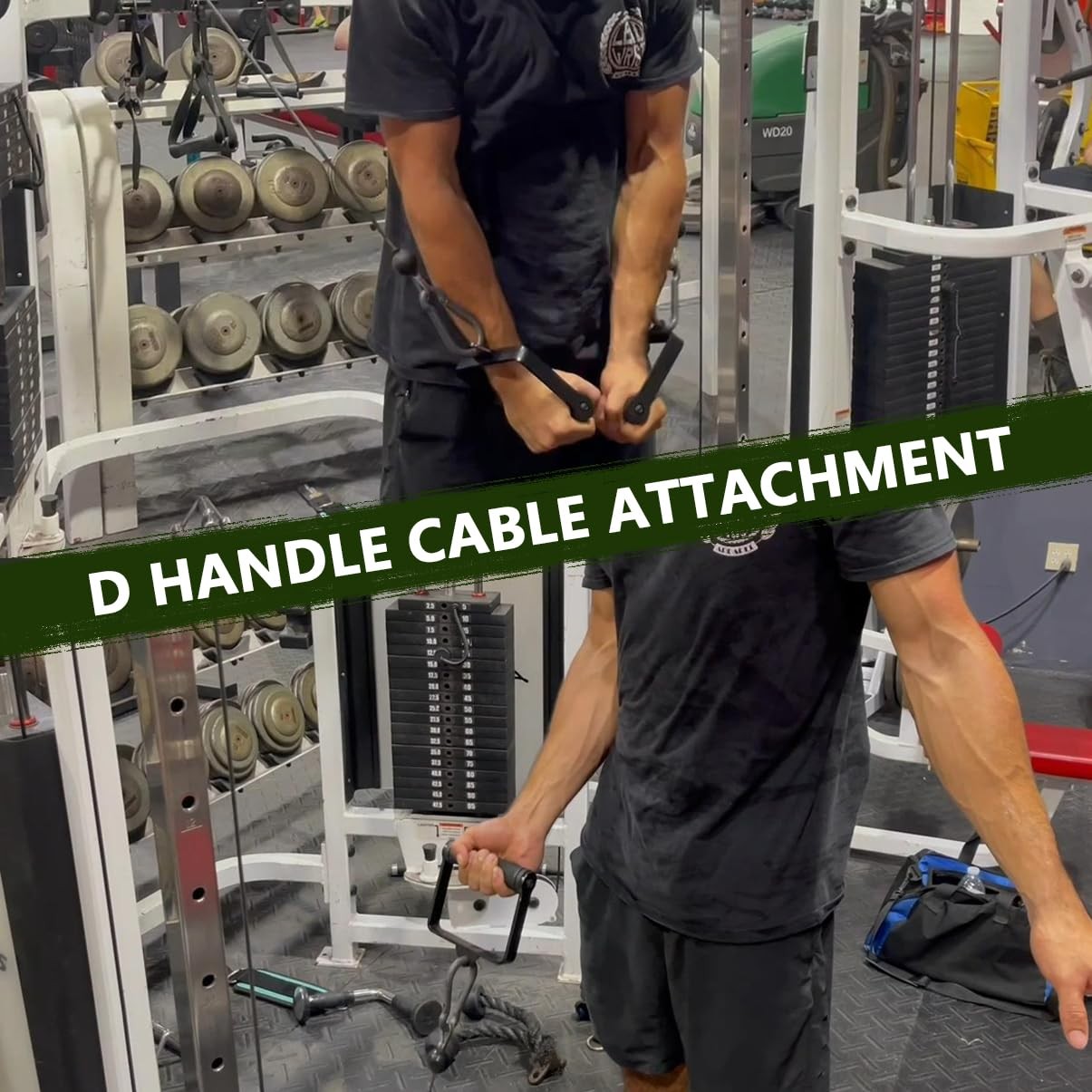 D Handle Cable Machine Attachment for Weight Workout LAT Pull Down Attachment